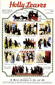 Holly Leaves cover featuring silhouettes by H. L. Oakley