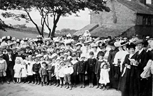 Holmfirth Prints: Holmfirth Wooldale School Feast in 1908