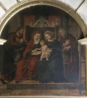 Altarpiece Prints: Holy Family (1531). Altarpiece attributed to Pedro Machuca