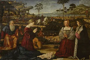 Adoration Prints: Holy Family with Donors, 1505, by Vittore Carpaccio