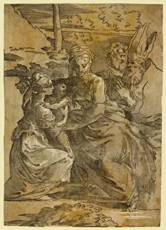 The holy family with St. Margaret and a bishop