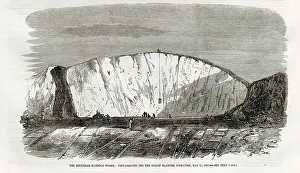 Preparations Prints: The Holyhead Harbour Works - preparations for the grand blasting operation on May 21