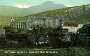 Midlothian Prints: Holyrood Palace & Arthurs Seat, Edinburgh, Midlothian