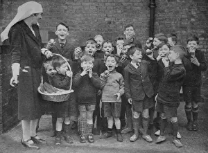 Motherless Prints: Home for Motherless Children, Children eating apples