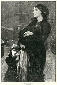 Winters Collection: Homeless mother and child 1876