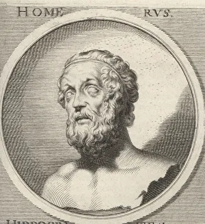 Homer Prints: Homer, ancient Greek epic poet, c. 8th century BC