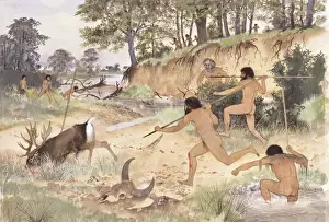 Homo neanderthalensis hunting at Swanscombe