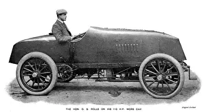 Motorcar Prints: The Hon C. S. Rolls in his 110 H. P. Mors car