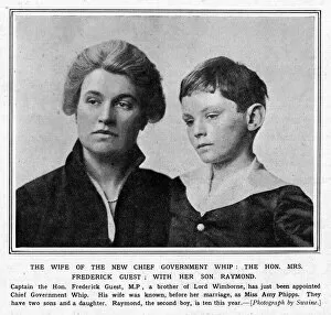 Amelia Collection: The Hon. Mrs Frederick Guest with her son, Raymond