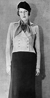 Ensemble Collection: Hon Mrs Richard Norton wearing a Schiaparelli outfit, 1937