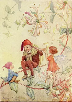 Joan Prints: Honeysuckle by Margaret Tarrant, Joan in Flowerland