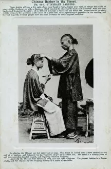 Images Dated 8th September 2020: Hong Kong - Itinerant Chinese Barber in the Street