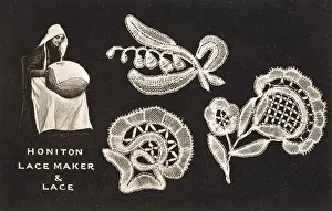 Lacemaker Prints: Honiton, Devon - Lace maker and her work