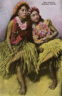 Skirts Prints: Honolulu, Hawaii, USA - Two Young Hula dancers