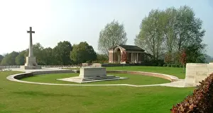 Hooge Prints: Hooge Crater CWGC Cemetery showing symbolic crater