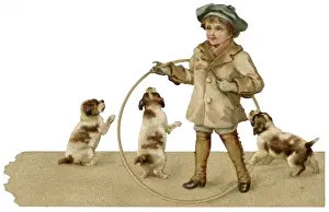 Excited Prints: Hooping Boy and Pups