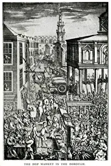 1729 Prints: Hop market in Borough 1729