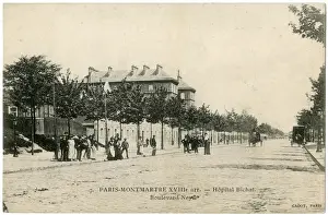 Montmartre Prints: Hopital Bichat, Boulevard Ney, Montmartre, Paris, France