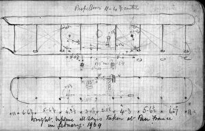 Horace Shorts notebook - sketches of Wright Flyer at Pau