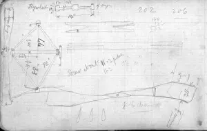 Horace Shorts notebook - sketches of Wright Flyer at Pau