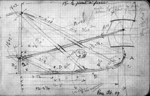 Horace Shorts notebook - sketches of Wright Flyer at Pau