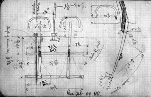 Horace Shorts notebook - sketches of Wright Flyer at Pau