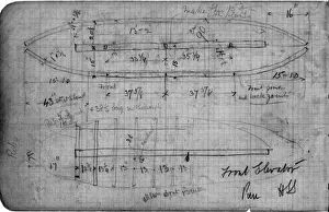 Horace Shorts notebook - sketches of Wright Flyer at Pau