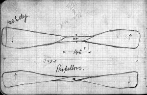 Horace Shorts notebook - sketches of Wright Flyer at Pau
