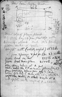 Horace Shorts notebook - sketches of Wright Flyer at Pau