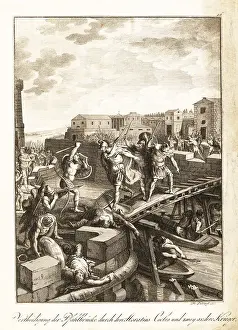 Warfare Prints: Horatius Cocles defending a Roman bridge from the Etruscan invad