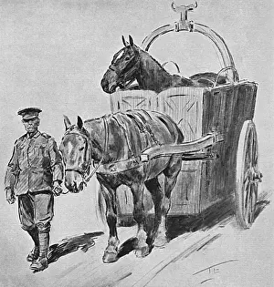 Veterinary Prints: Horse ambulance, First World War
