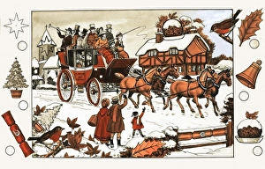 Images Dated 8th June 2007: Horse and carriage in the snow. Hidden object puzzle