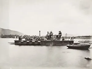 Harbor Gallery: Horse and carriage on a steam ferry, England