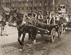Horse and cart during transport strike, Liverpool Horse and cart during transport strike, Liverpool