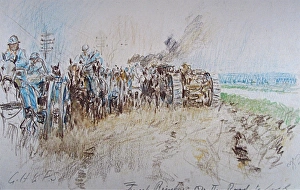 Images Dated 25th February 2009: Horse-drawn ammunition column and artillery towed