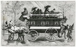 Madeleine Gallery: Horse-drawn open double decker bus 1878