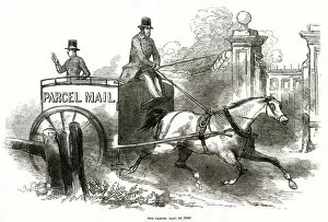 Transporting Gallery: Horse-drawn parcel mail 1849 Horse-drawn parcel mail service 1849