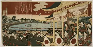 Ueno Prints: Horse race in Ueno Park