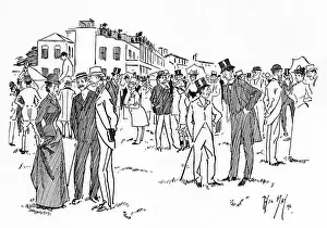 Racecourse Prints: Horse Racing - A Racecourse Paddock Scene