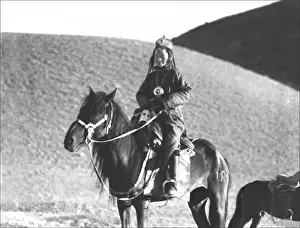 Horse and rider, Kashgar, western China