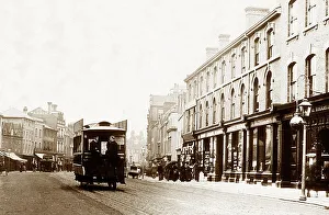 Horse tram, Broad Street, Reading, Victorian period