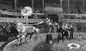 Circuses Prints: Horseback dancer at a circus