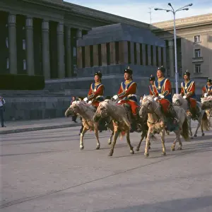 Mongolia Prints: Horseguards in Ulaanbaatar, Mongolia