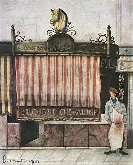 Butchers Prints: Horsemeat Butcher, Paris