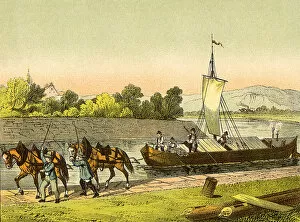 Journeys Collection: Horses Pulling Barge Date: 1880
