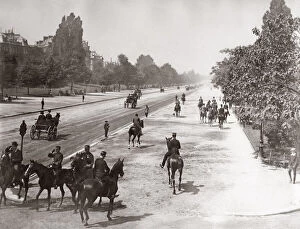 Boulogne Collection: Horses and riders, Bois du Boulogne, Paris, c.1890