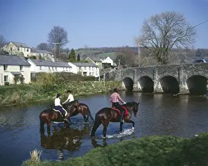 Whitewashed Prints: Horses and riders, Withypool, Somerset