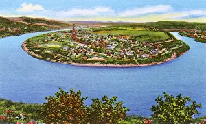 Horseshoe Curve on Monongahela River, Pennsylvania, USA