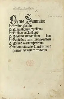 Mainz Prints: Hortus Sanitatis, Jacob Meidenbach, 1497 edition