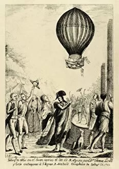 Hot-air balloon piloted by Lunardi, which took